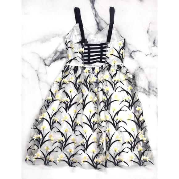 Gracia Yellow Floral Embroidery Spring Easter Dres - Picture 5 of 8